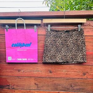 Edikted Cheetah / Leopard Print Skirt XS